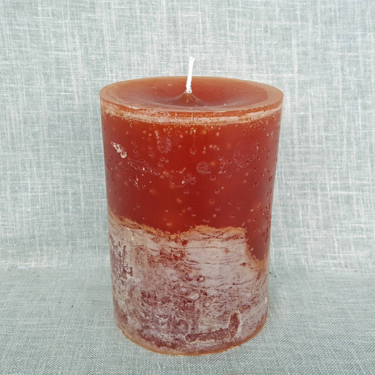 Bougie en paraffine brun-orange, Ø 10cm / Hauteur 15cm