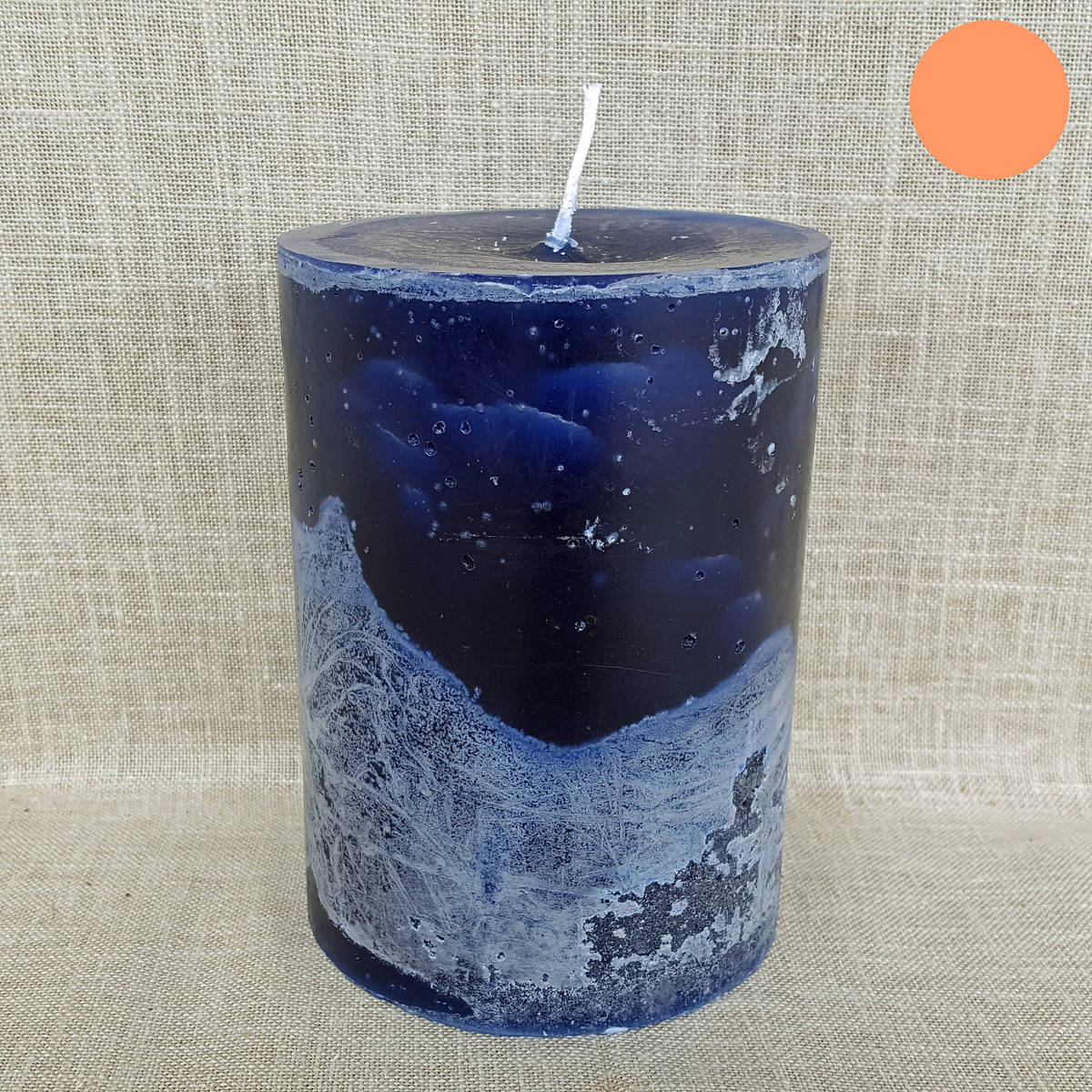 Kerze dunkelblau, Ø 10cm / Höhe 15cm