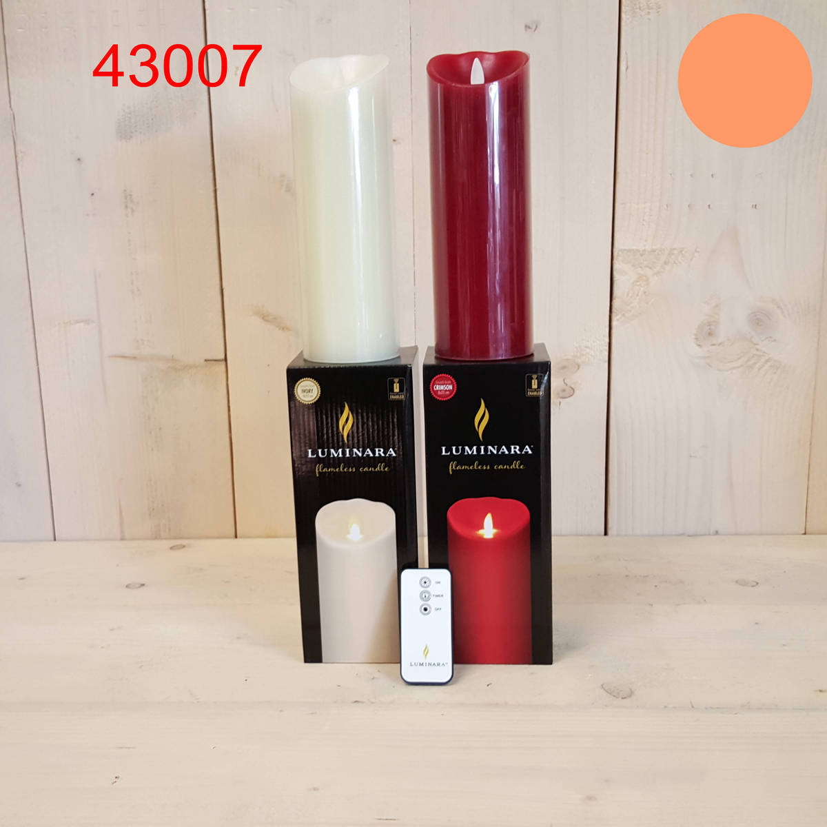 Bougie LED, Ø 8cm / Hauteur 23cm, ivoire