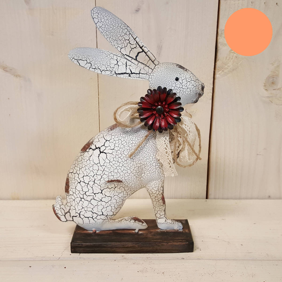Hase aus Metall, bemalt, Höhe 33cm