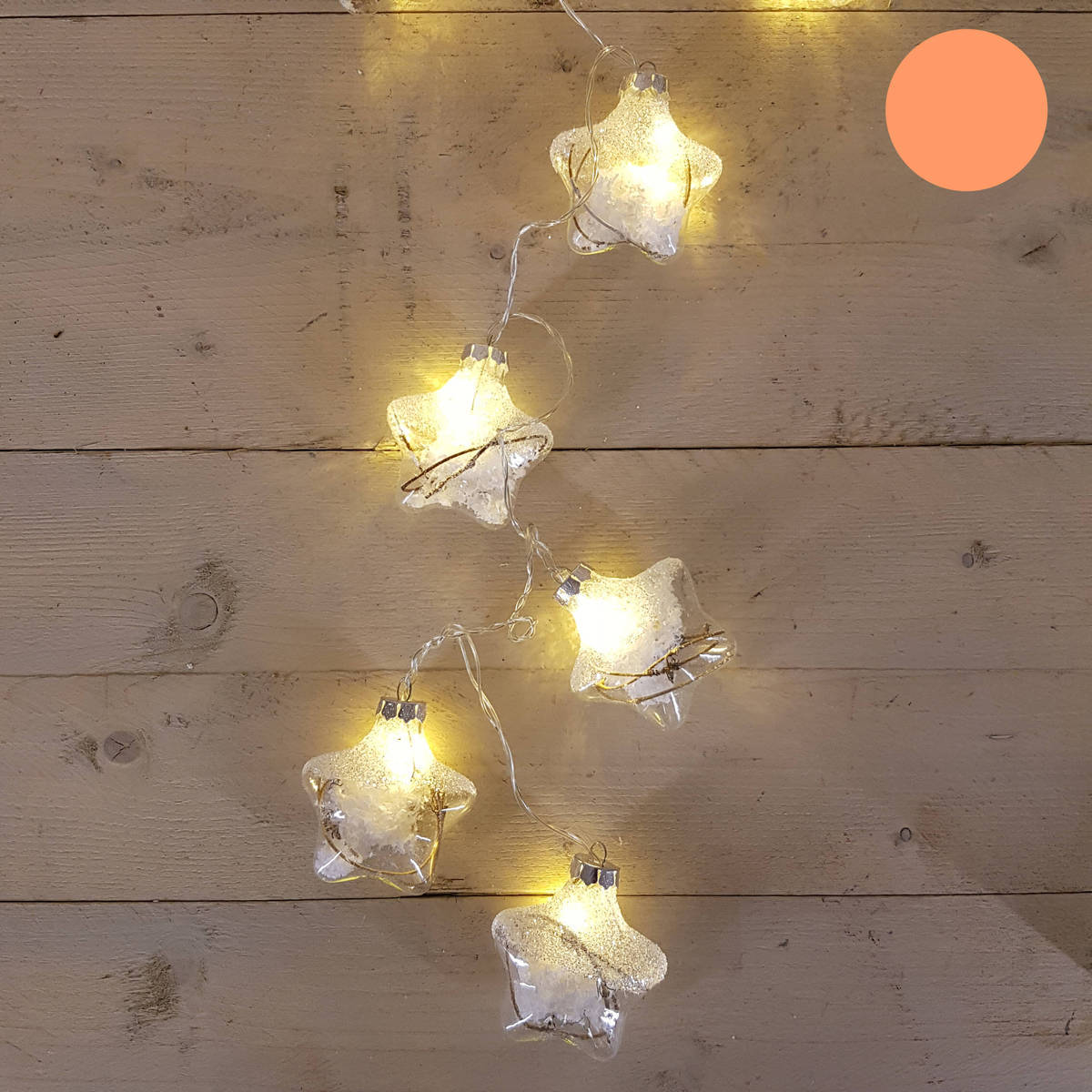 Chaîne de lumière LED,10 étoiles, à utiliser avec batterie AA, (pas compris)