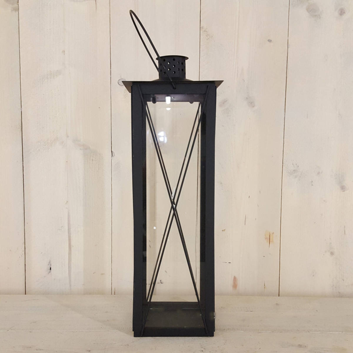 Lanterne en métal, simple, idéal dans une entrée ou sur une terrasse, brun noir