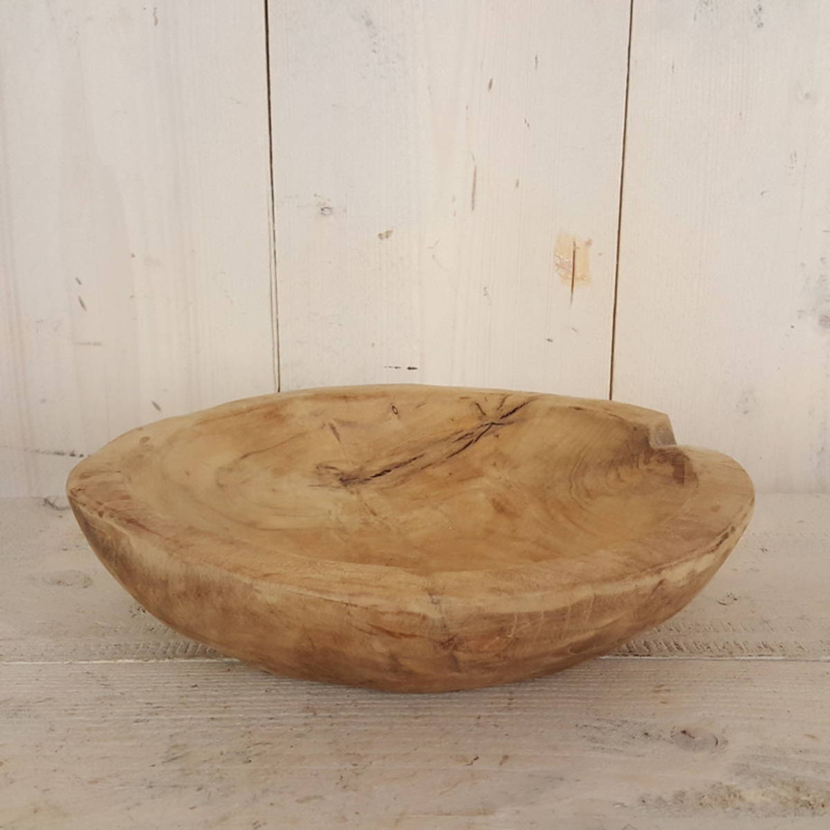 Superbe plat en bois de teck, chaque pièce est unique