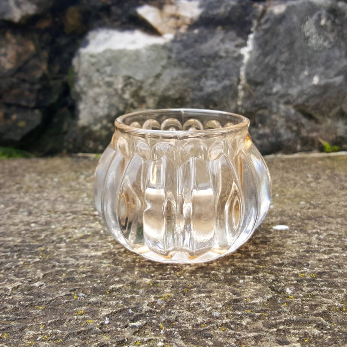 Teelichtglas hell orange, für eine gemütliche Stimmung