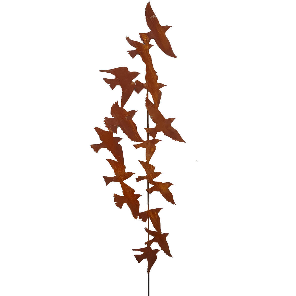 Vogelschwarm aus Rosteisen, Höhe 186cm