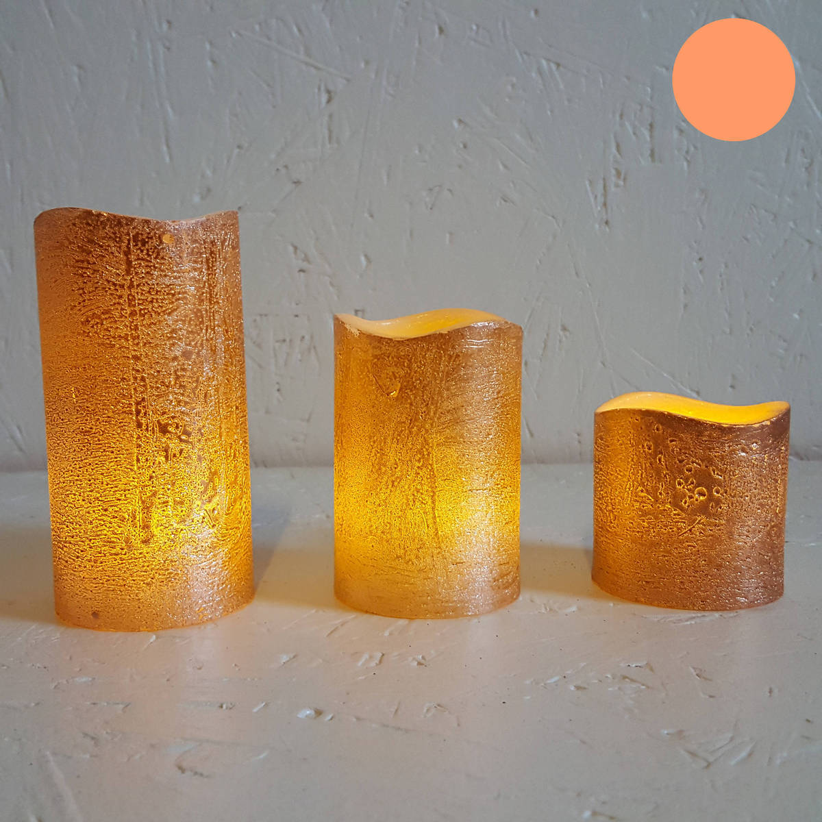 Set de 3 bougies LED