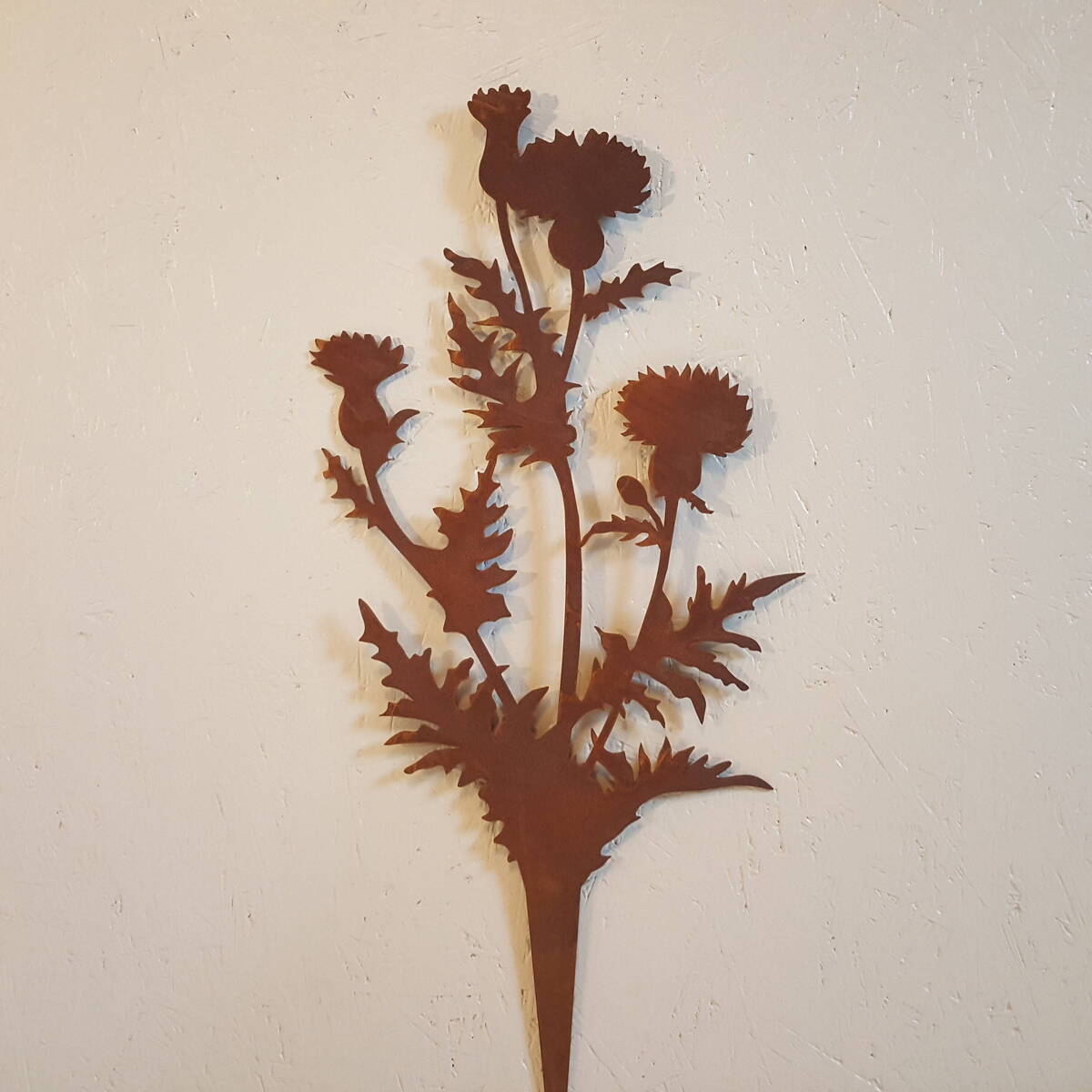 Chardon en fer rouillé, à piquer, H.50 cm