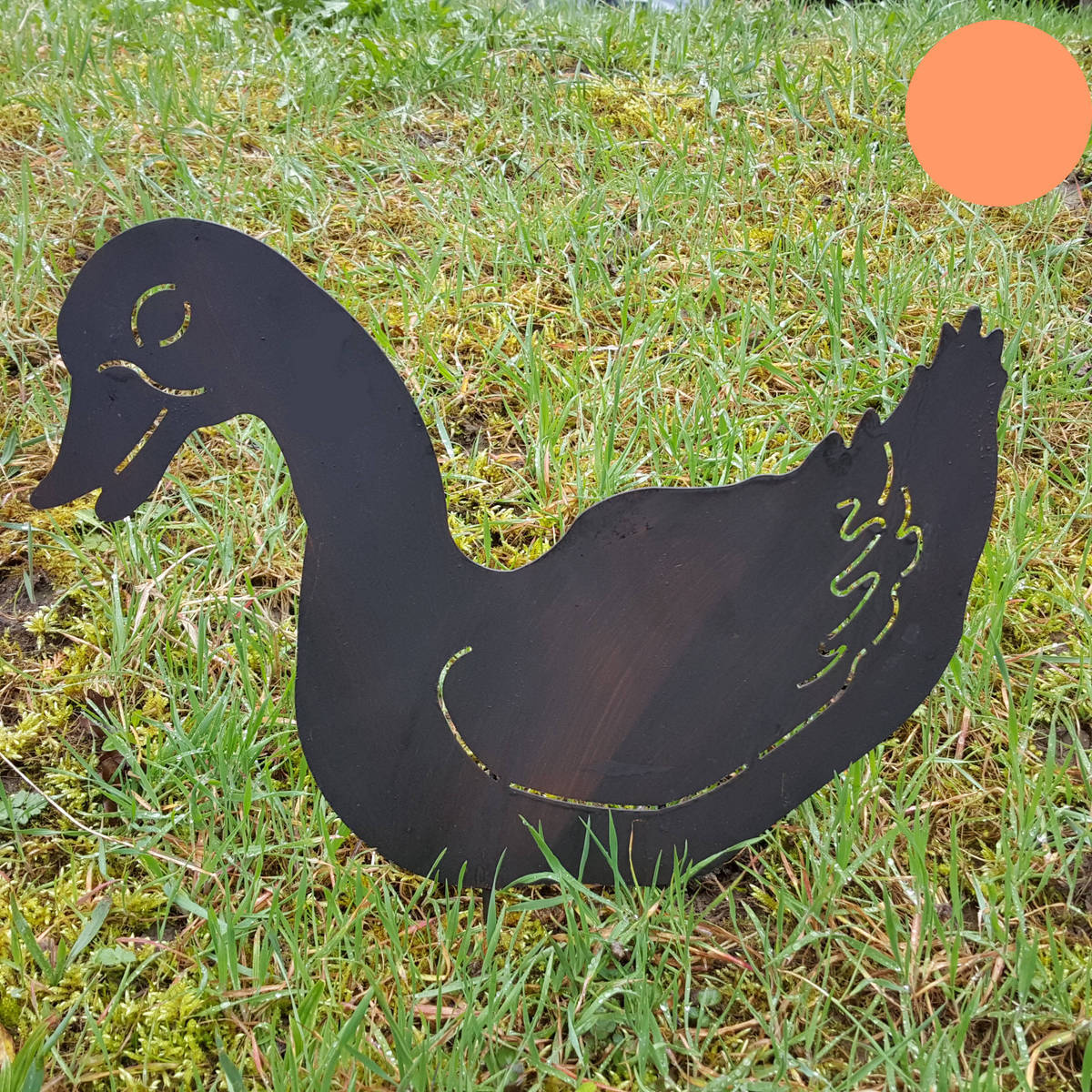 Canard en métal, à piquer, H 27cm