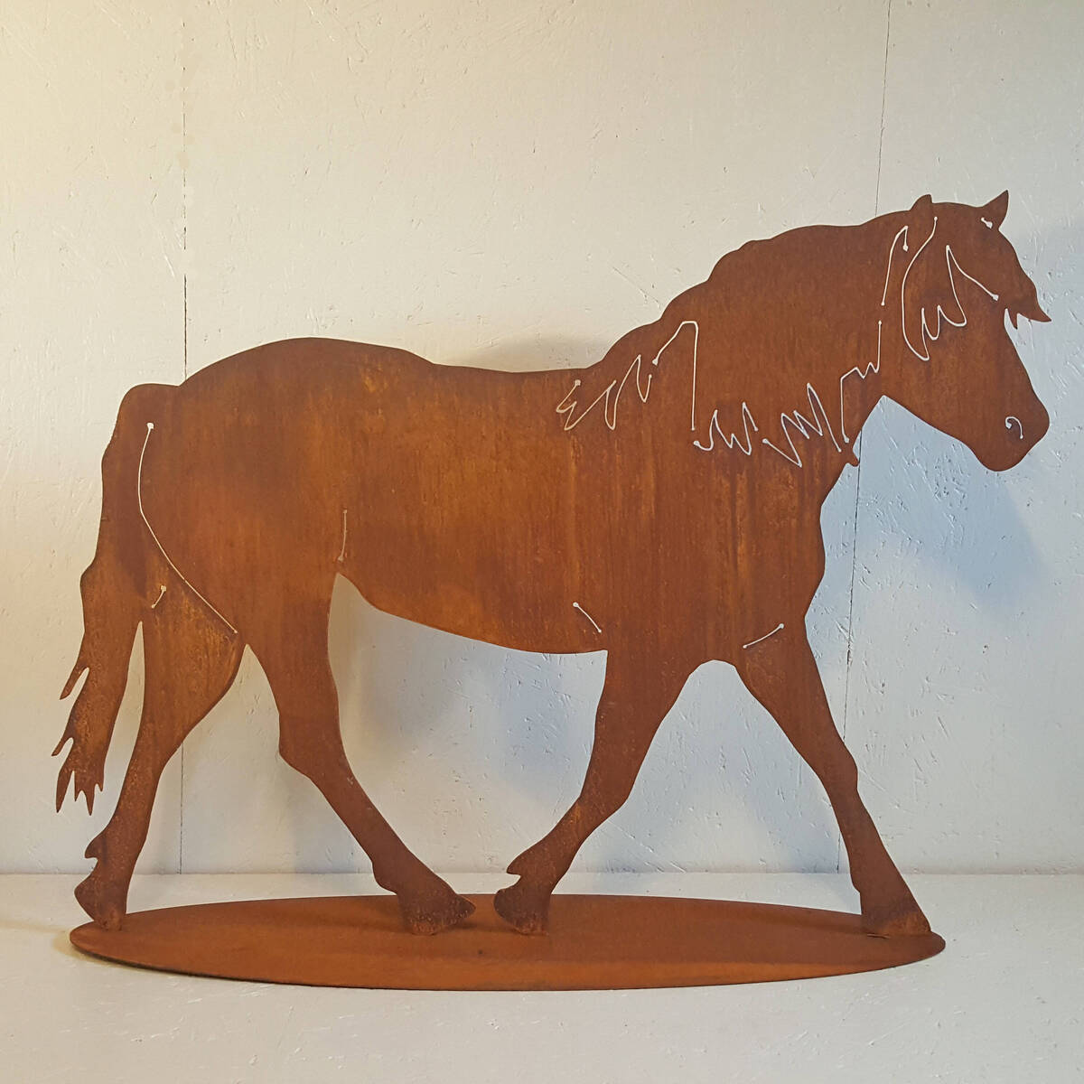 Pferd aus Rostmetall, Breite 80cm