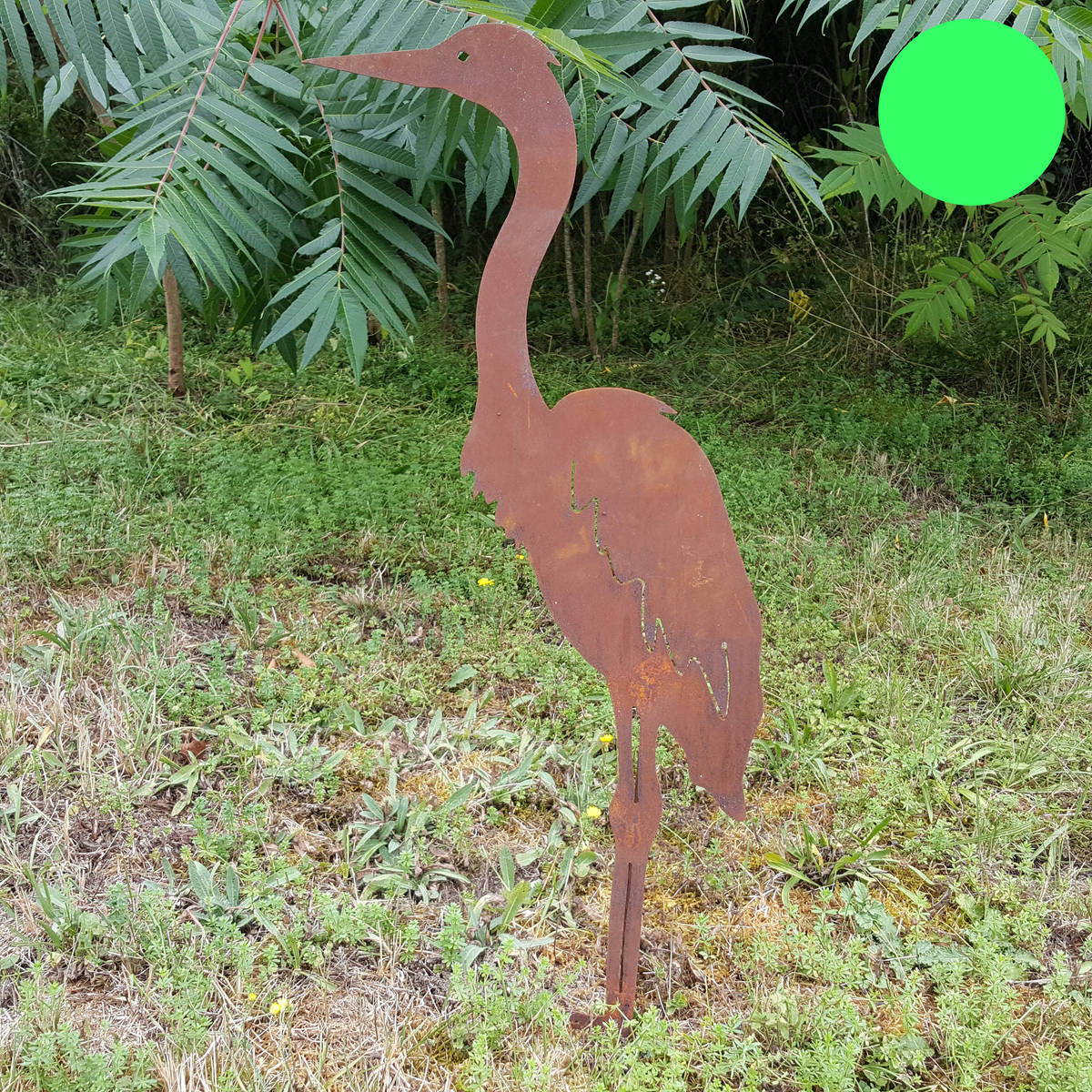 Héron en fer rouillé, hauteur 70cm