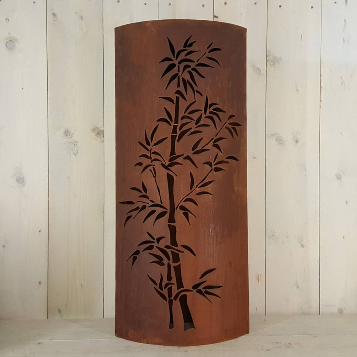 Colonne bambous en fer rouillé, H 120cm