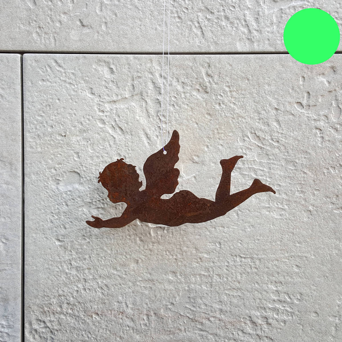 Ange en fer rouillé, à suspendre, 20cm