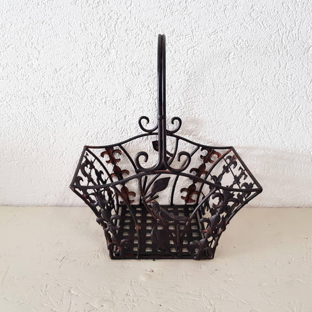 Panier en métal, carré, 25 cm de côté