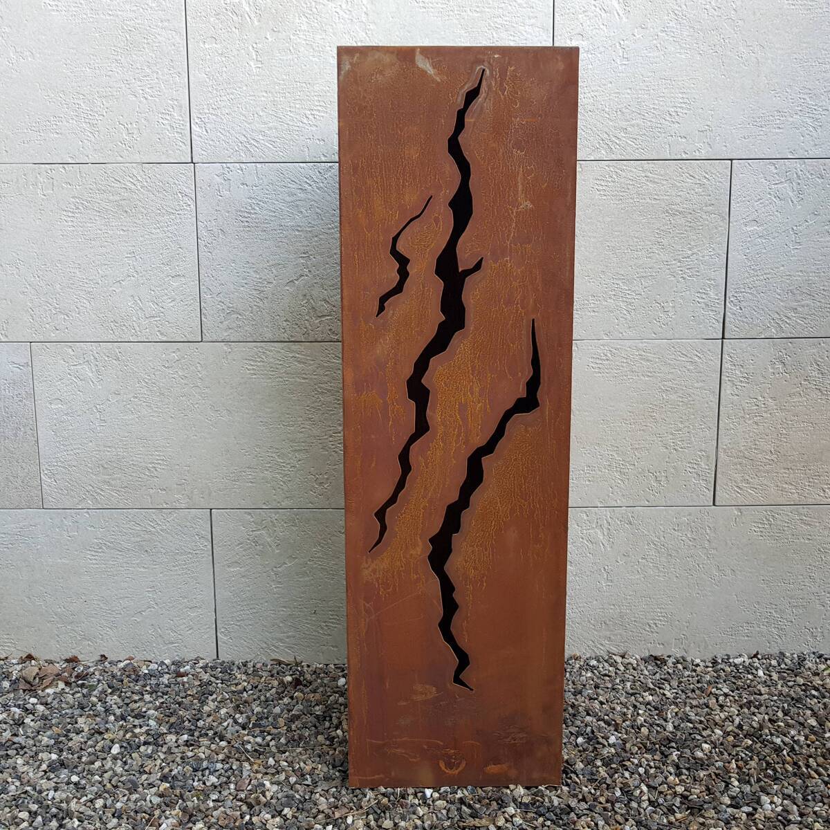 Colonne en fer rouillé, découpée, 100cm