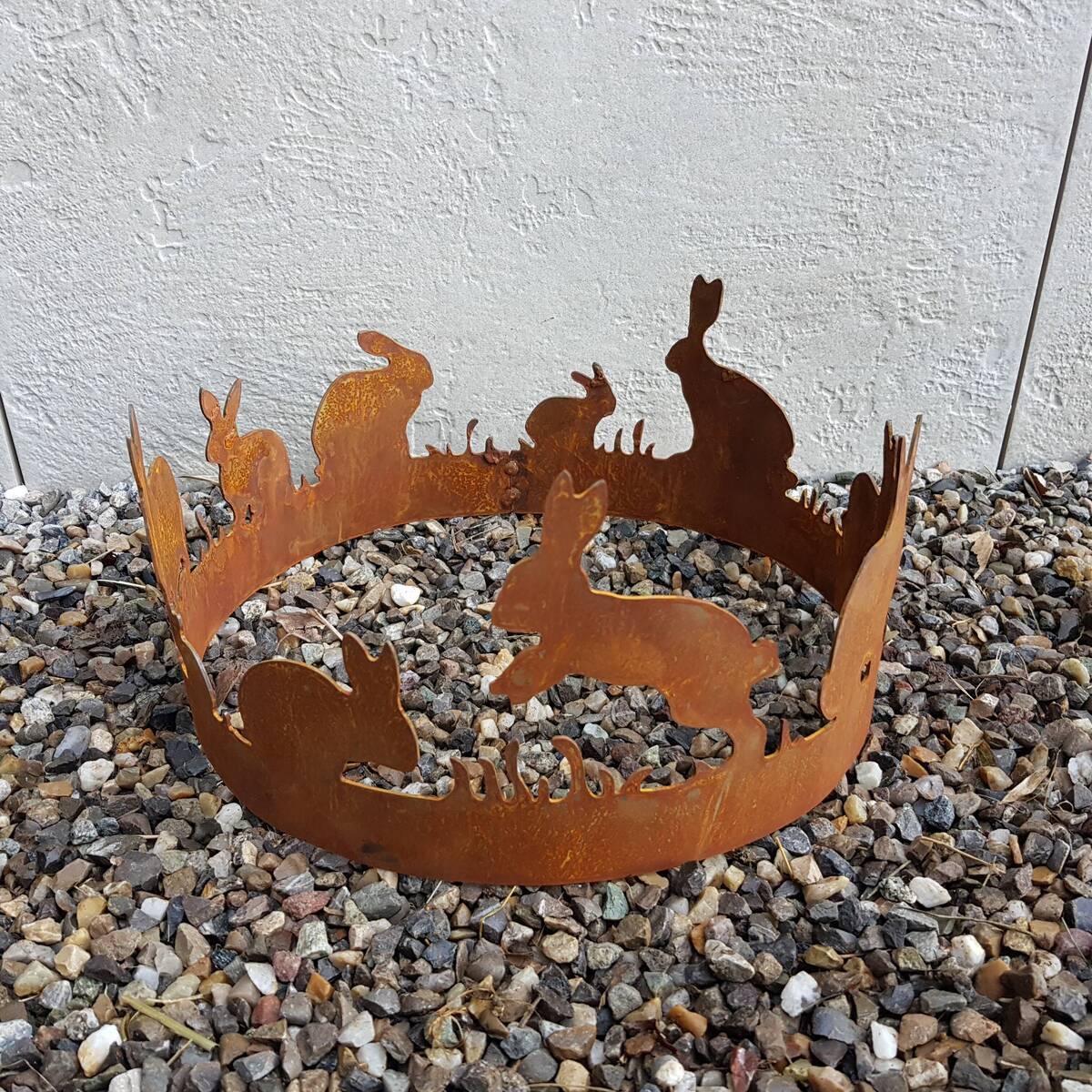Couronne de lièvres en fer rouillé,  Ø 30 cm
