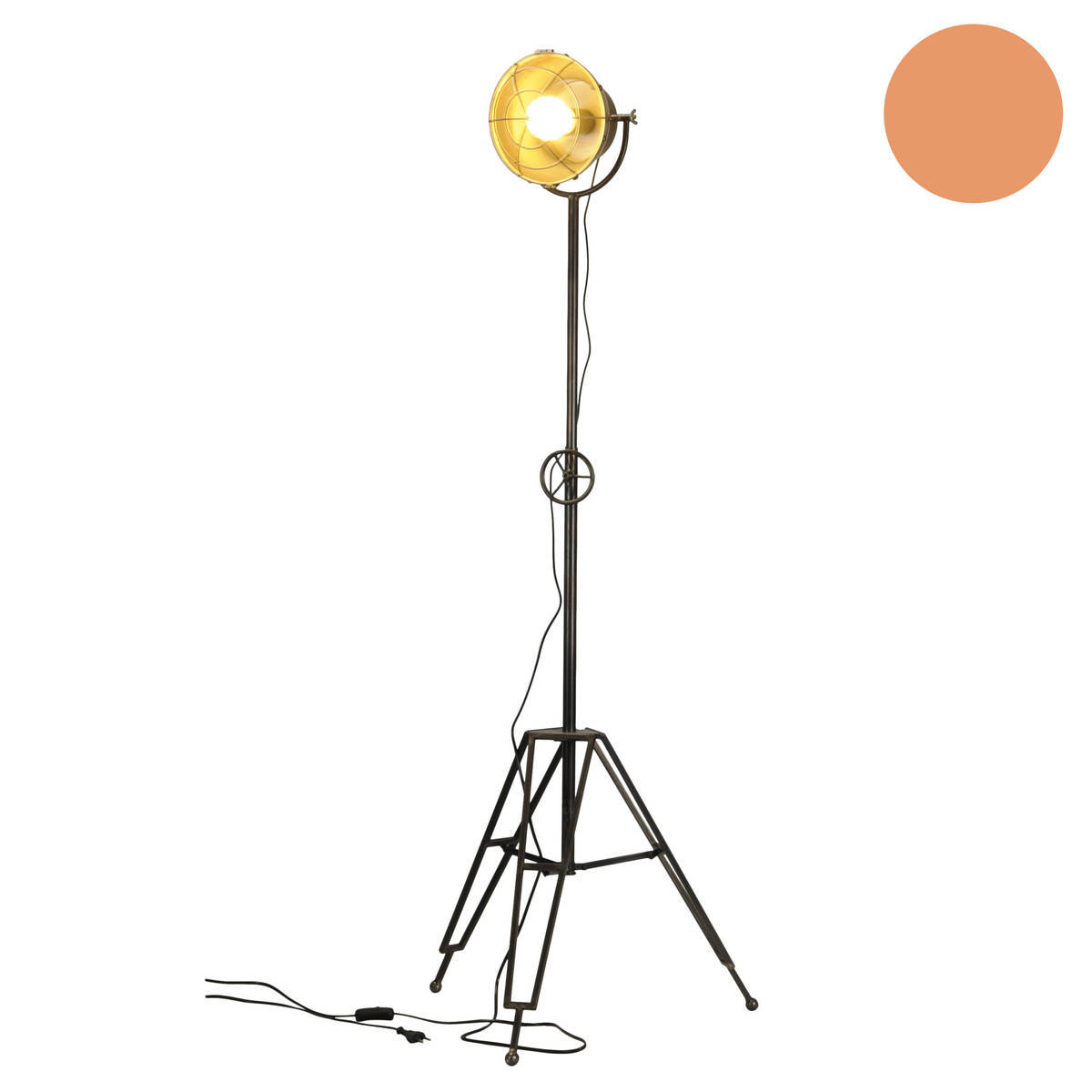 Stehlampe aus Metall, Höhenverstellbar bis 160cm