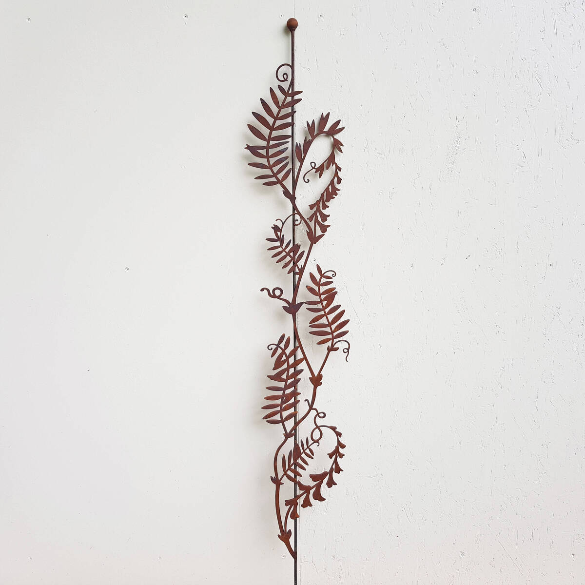 Liane feuilles en fer rouillé, à piquer, H. 180cm