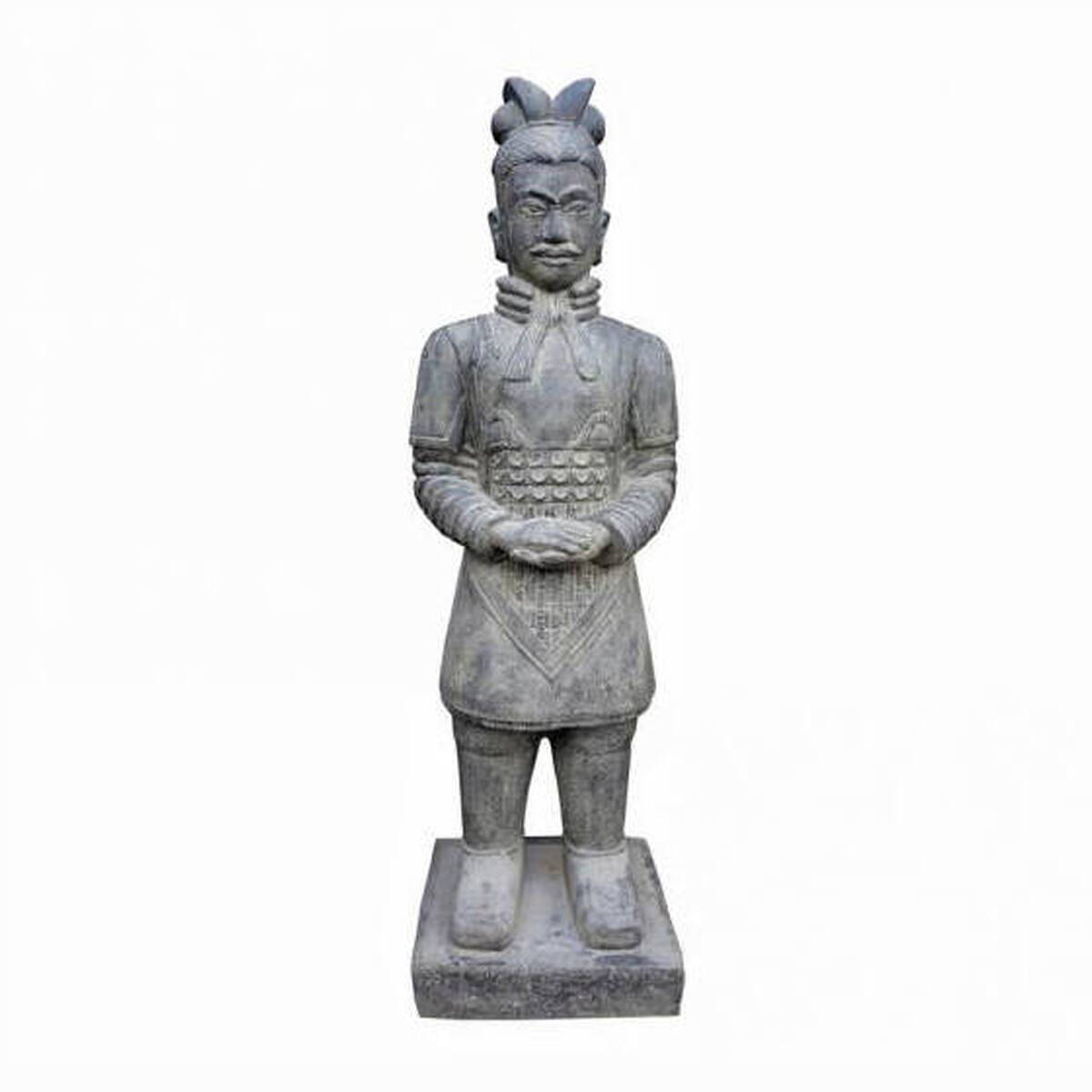 Guerrier chinois, en pierre agglomérée, H 150cm