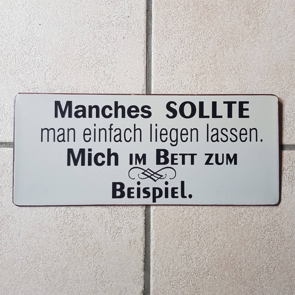 Plaque en métal avec texte, 30x13cm