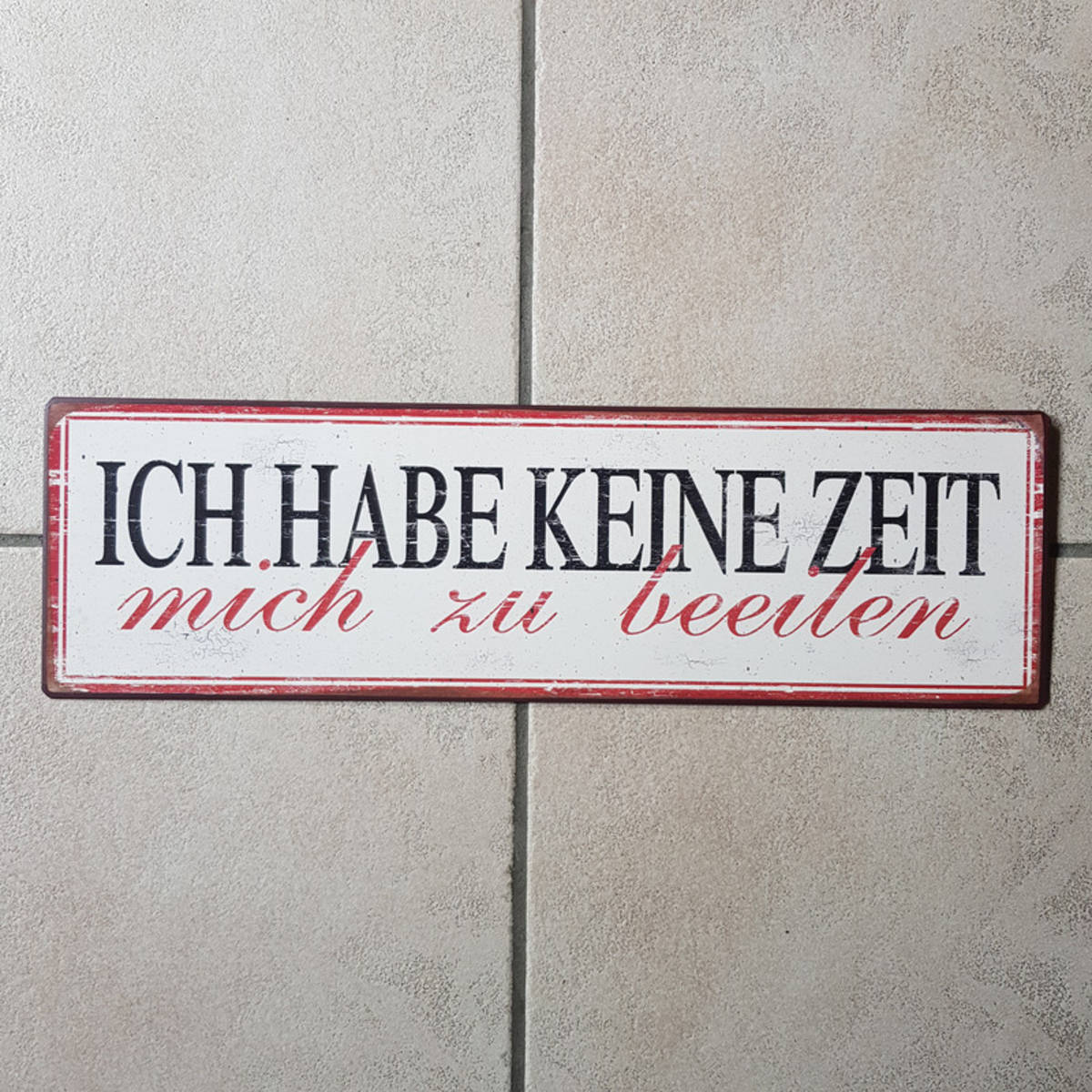 Metallschild mit Text, 51x15cm