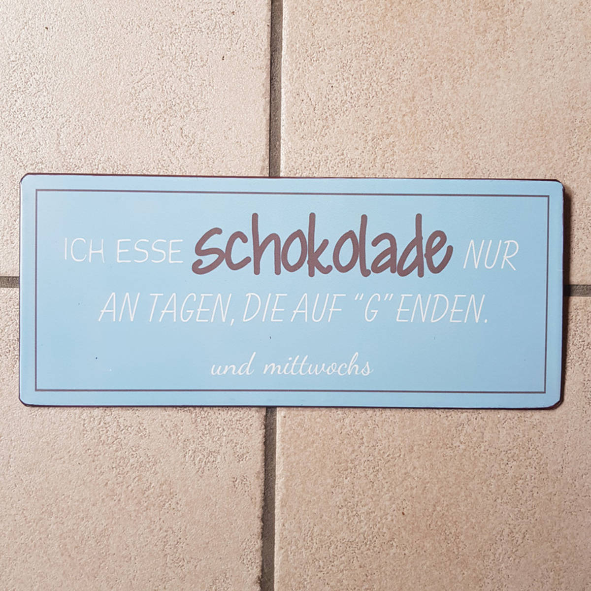 Plaque en métal avec texte, 30x13cm
