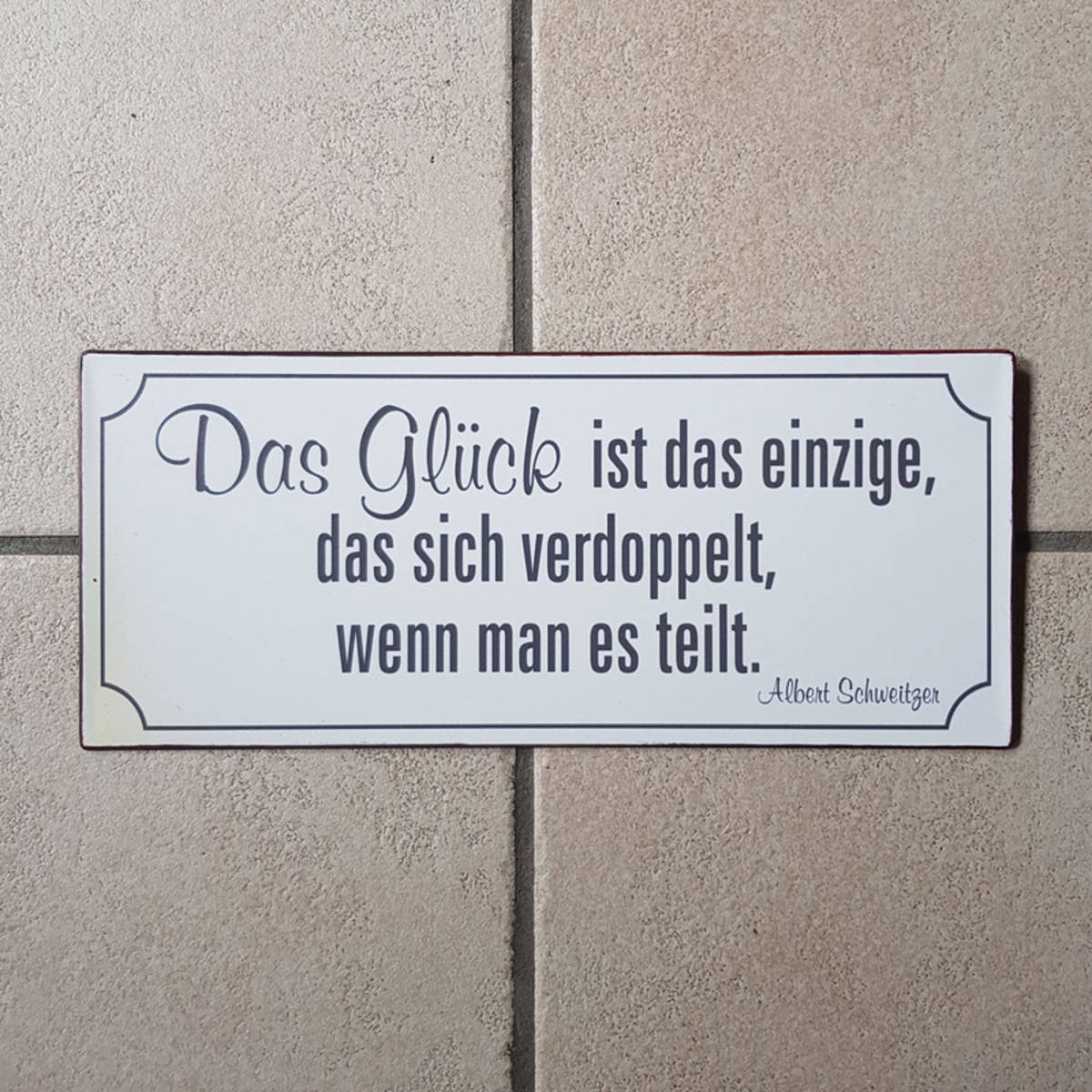 Plaque en métal avec texte, 30x13cm