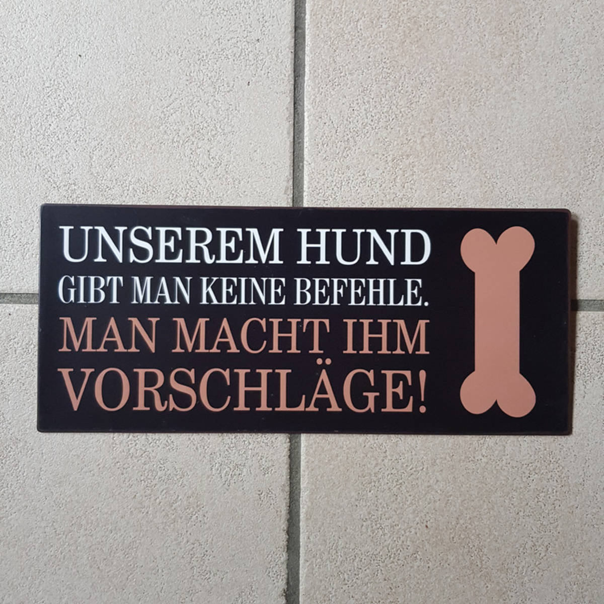 Plaque en métal avec texte, 30x13cm