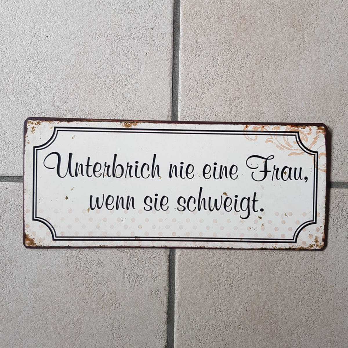 Plaque en métal avec texte, 30x13cm