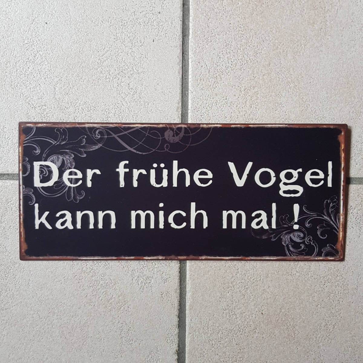 Plaque en métal avec texte, 30x13cm