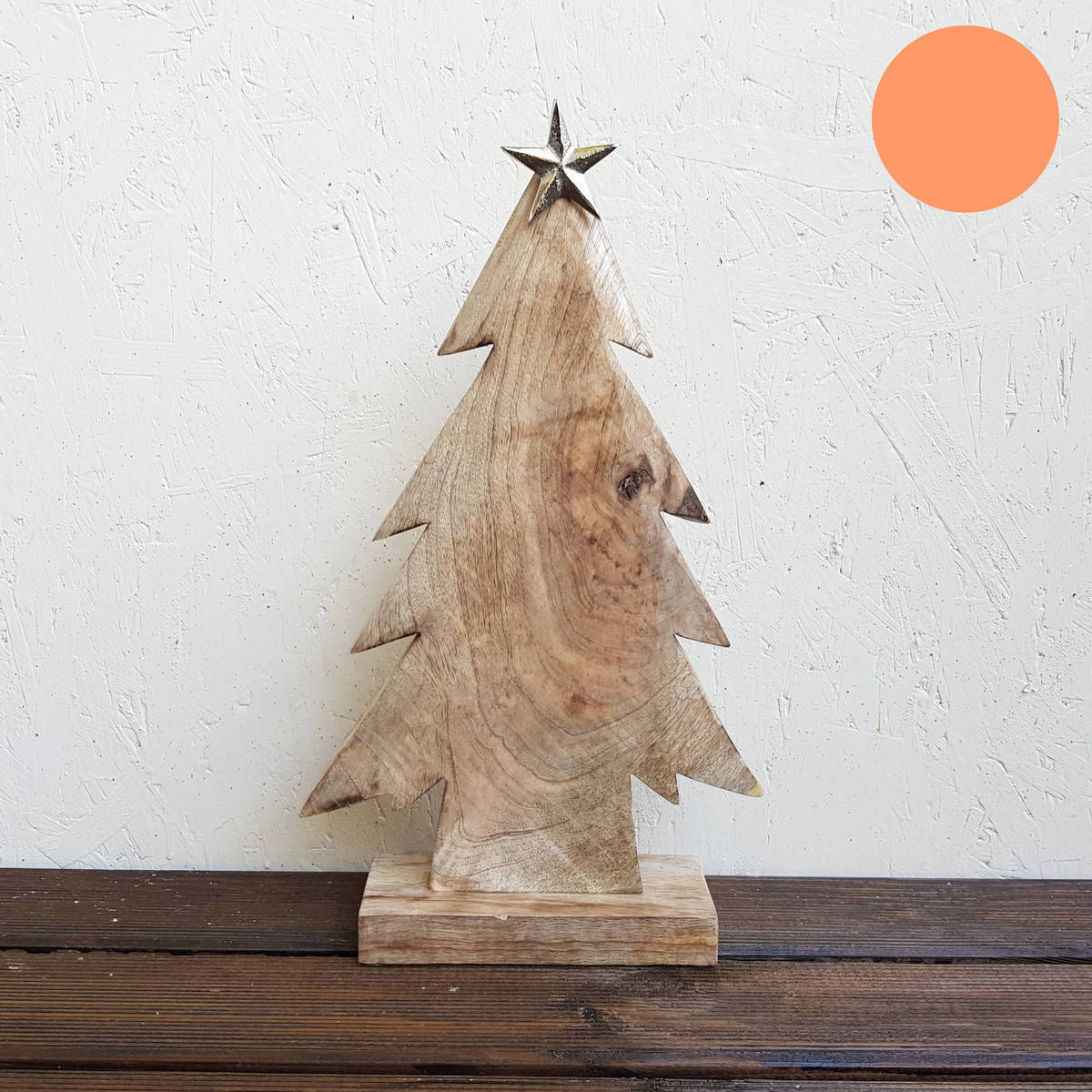 Sapin en bois avec étoile, hauteur 50cm