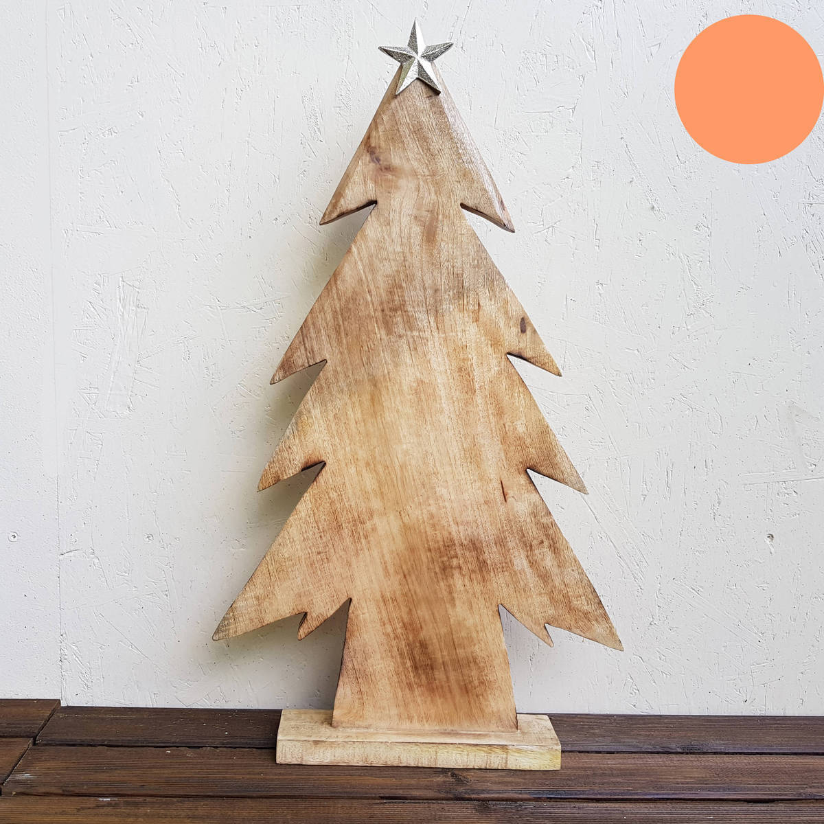 Sapin en bois avec étoile, hauteur 75cm