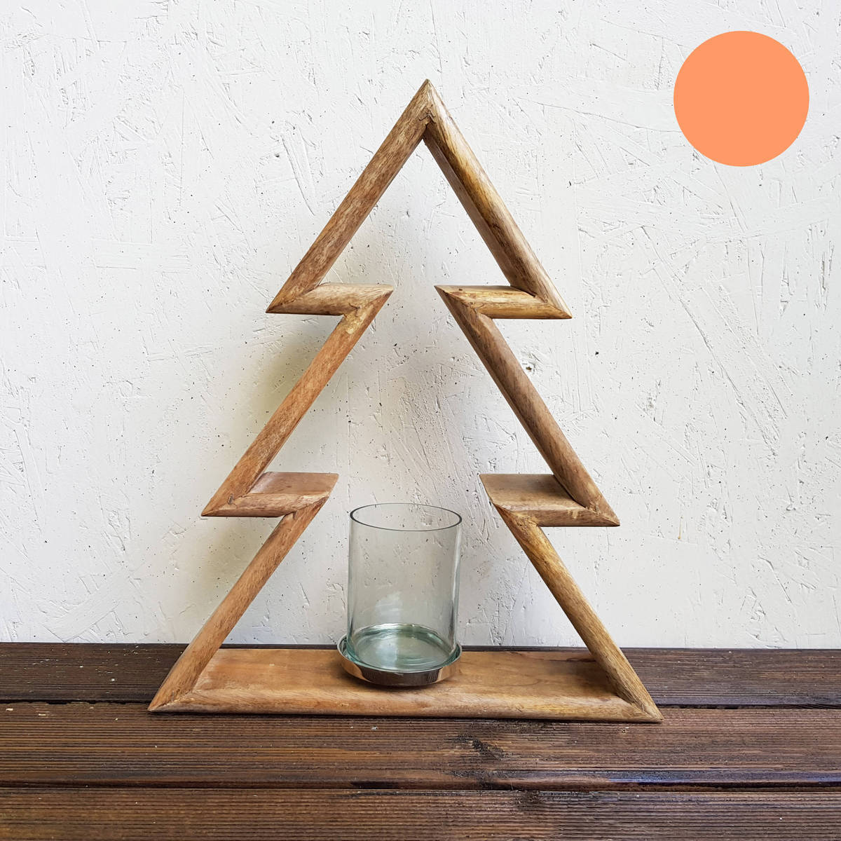 Kerzenhalter Tanne aus Holz, Höhe 40cm