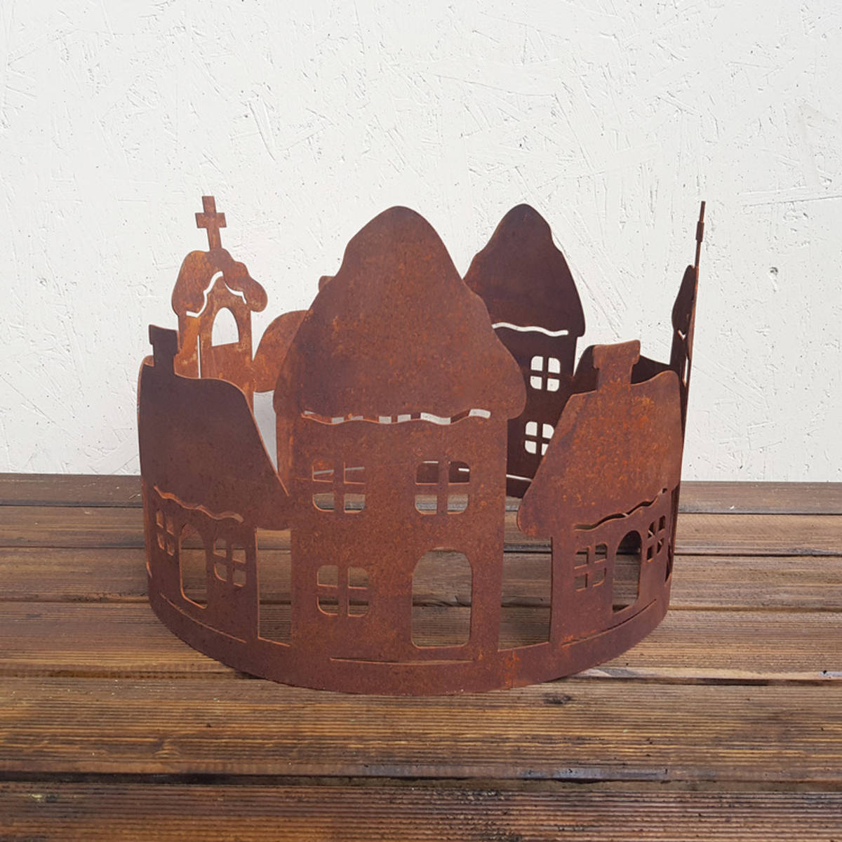 Couronne en fer rouillé, village Ø 40 cm