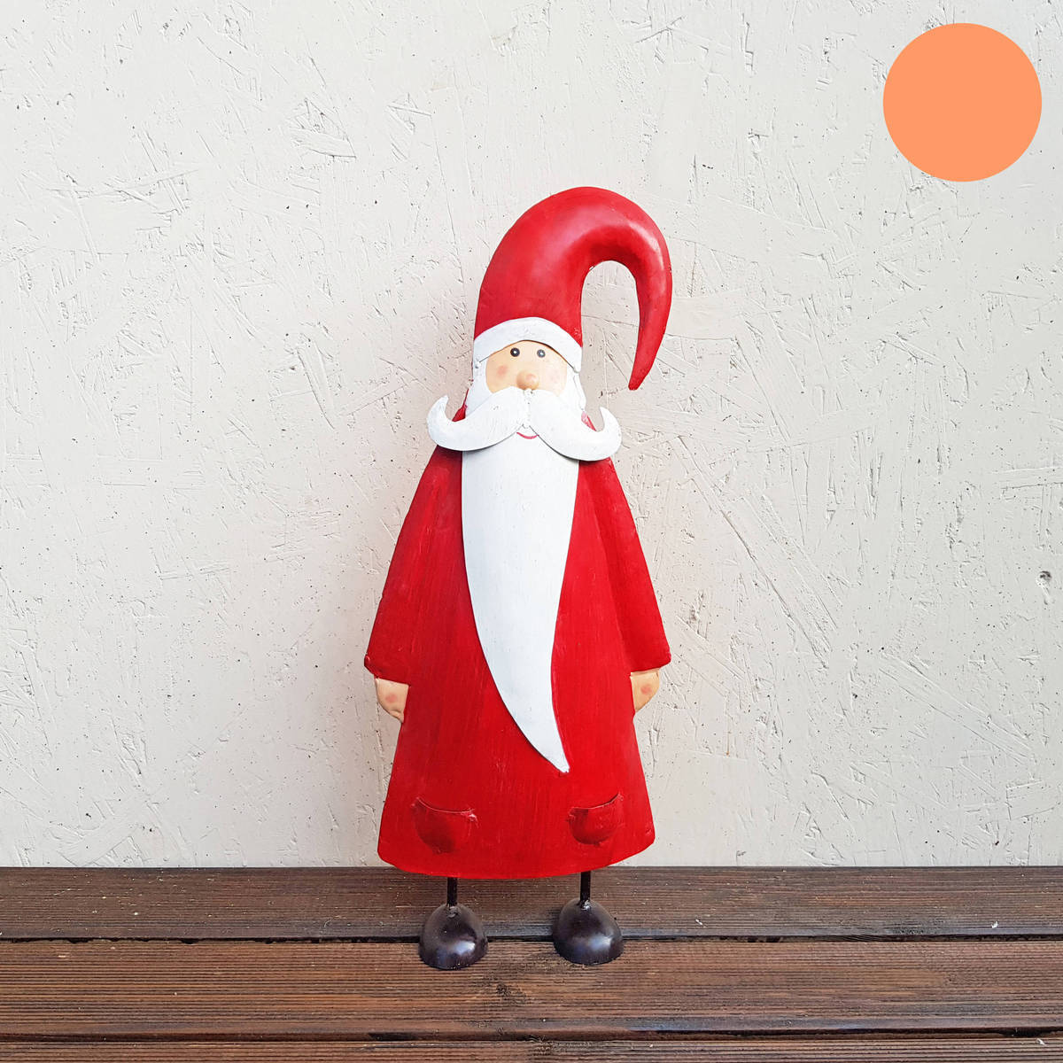 Père Noël en métal peint, hauteur 49cm