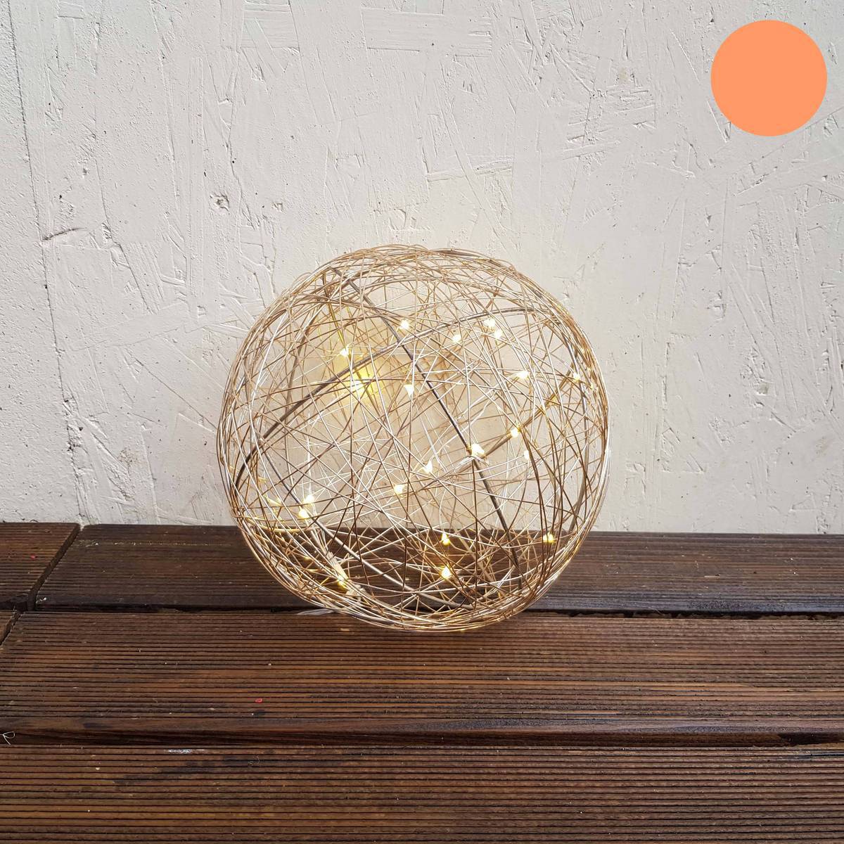 Kugel mit LED Licht und Timer,  Ø 20cm