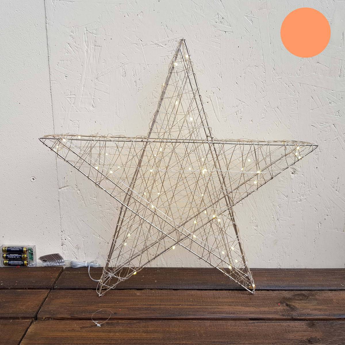 Stern mit LED Licht und Timer,  50x50cm