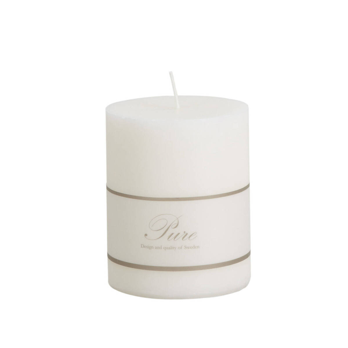 Bougie en stéarine, Ø 8cm, H. 10cm, blanche