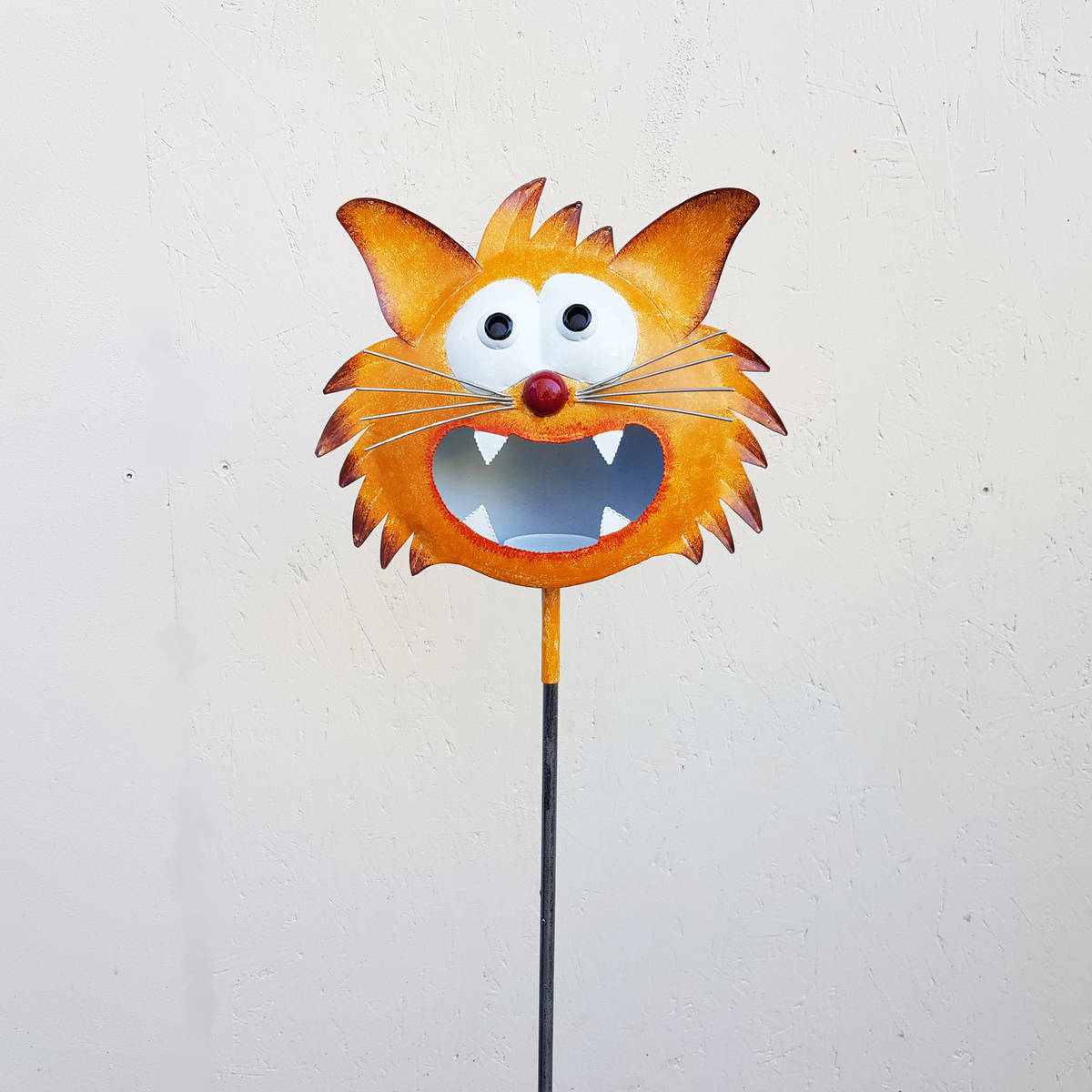 Katze aus Metall, bemalt., Höhe 133cm