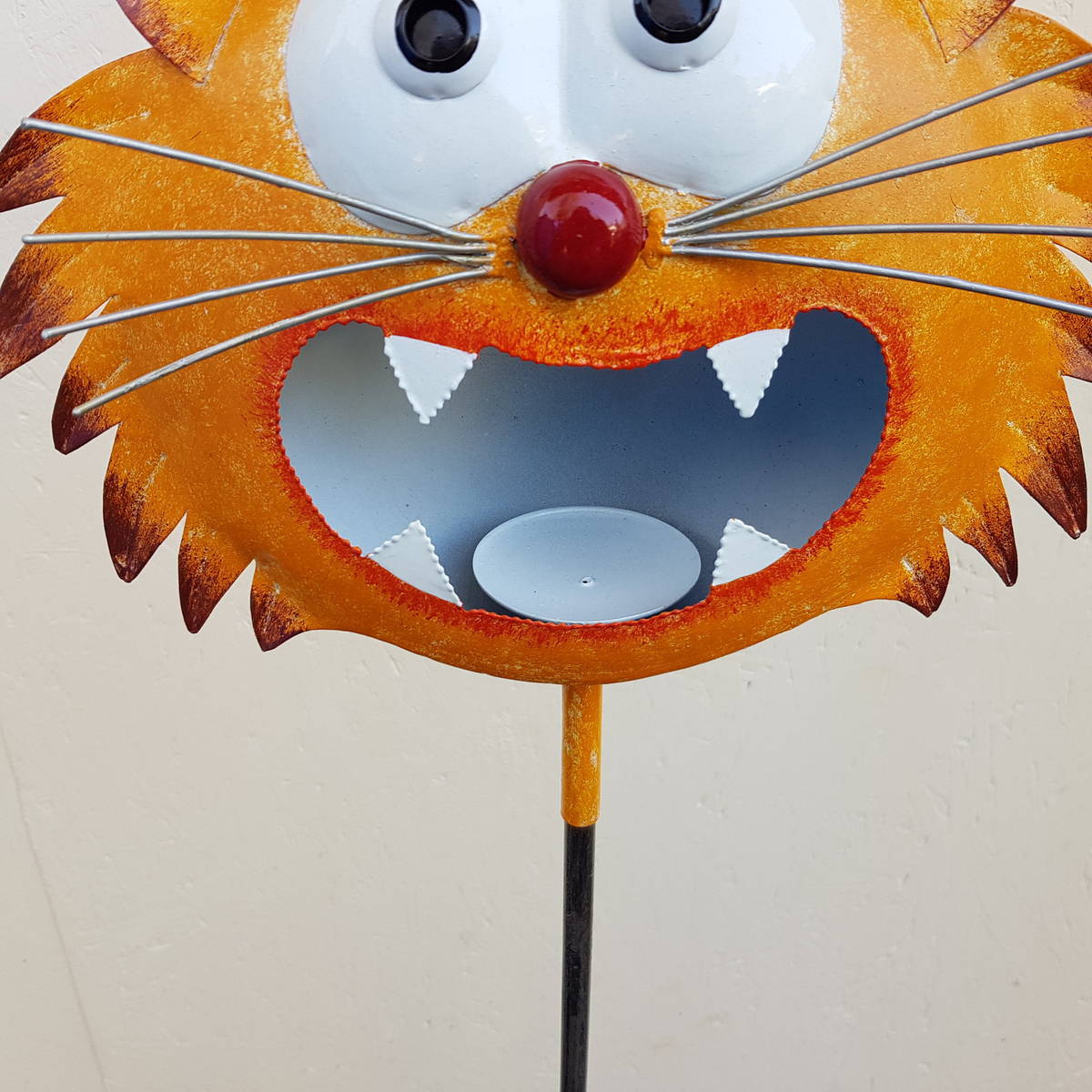 Katze aus Metall, bemalt., Höhe 133cm