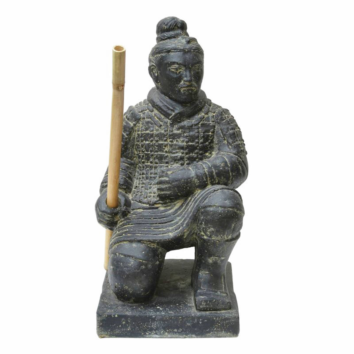 Guerrier chinois, en pierre agglomérée, H. 50cm