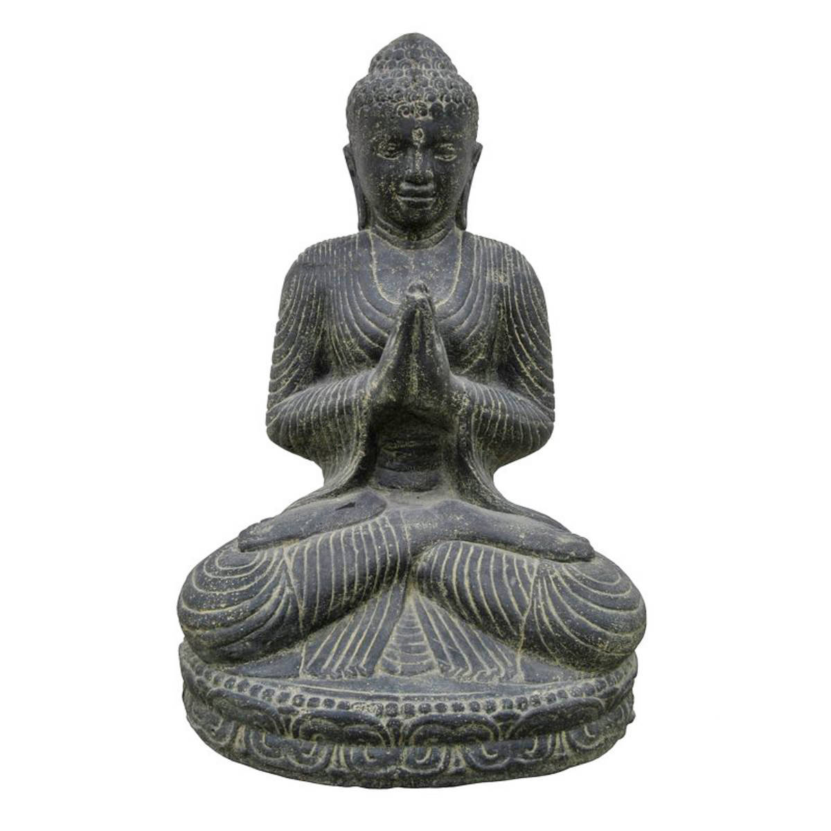 Bouddha assis en pierre agglomérée, 45cm, 21kg