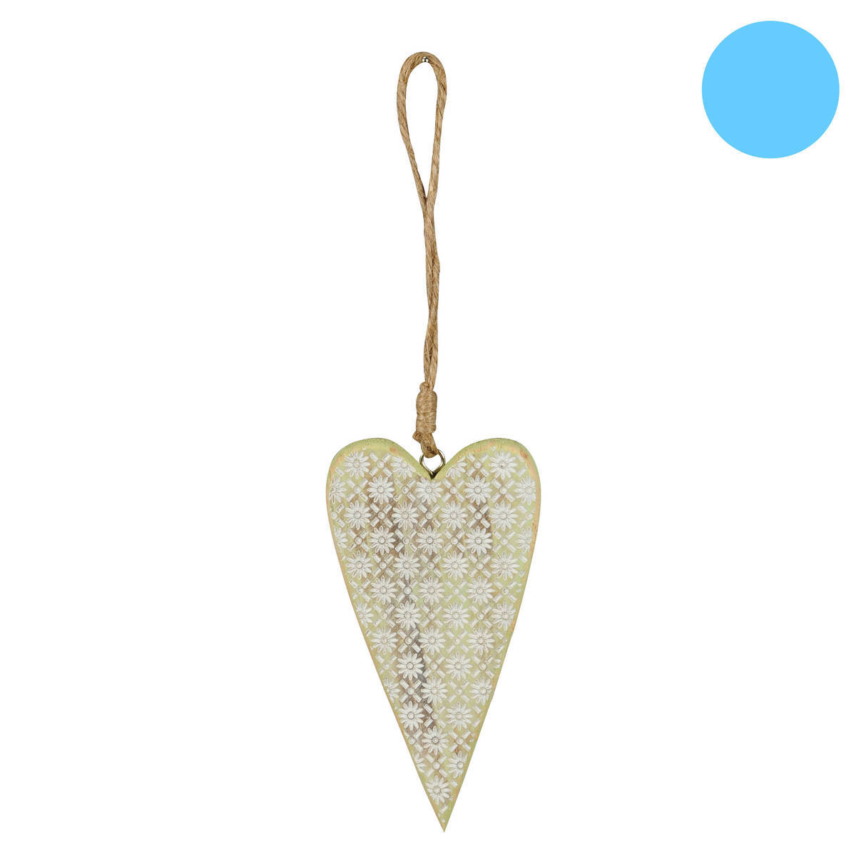 Coeur en bois, à suspendre, 19cm