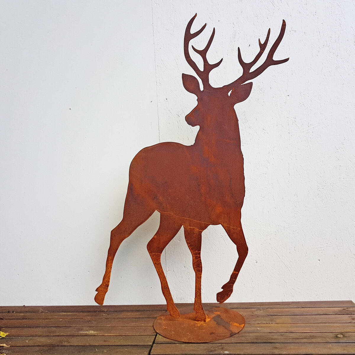 Hirsch aus Rostmetall, zum Stellen, H. 148cm