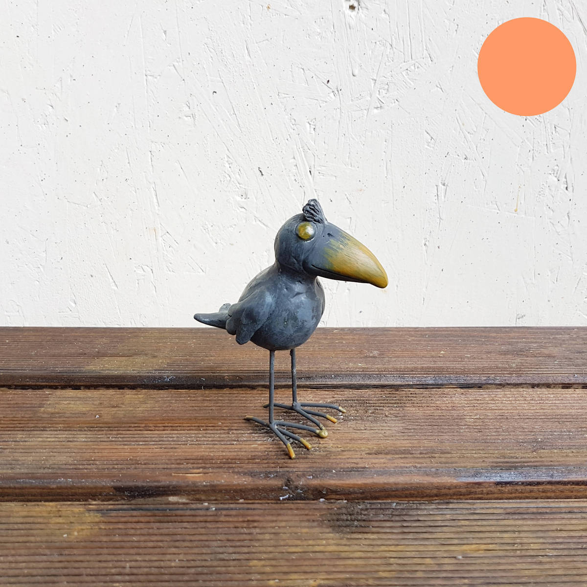 Rabe aus Polyresin, H. 11cm