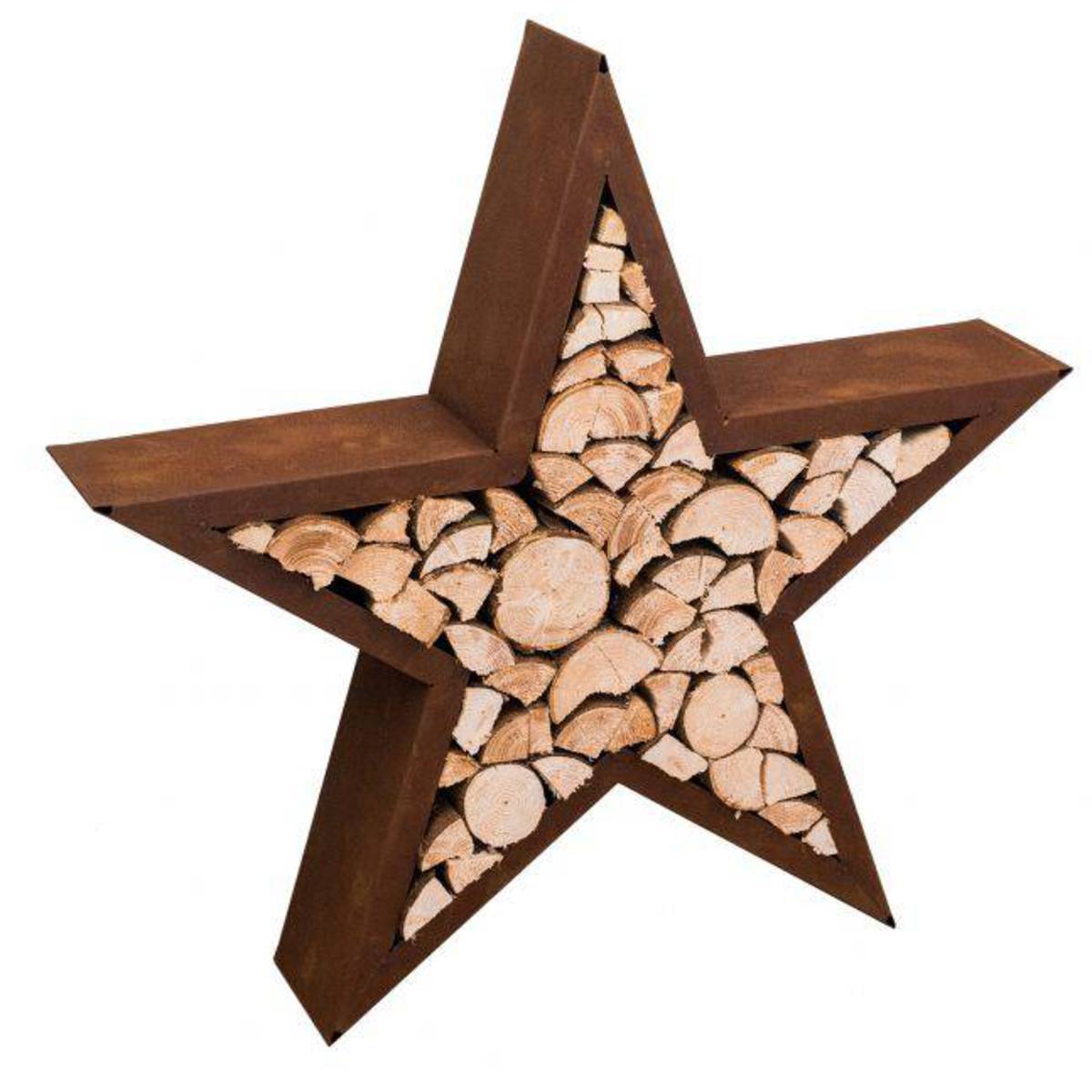 Etoile en métal rouillé, pour bois de cheminée, H. 105cm