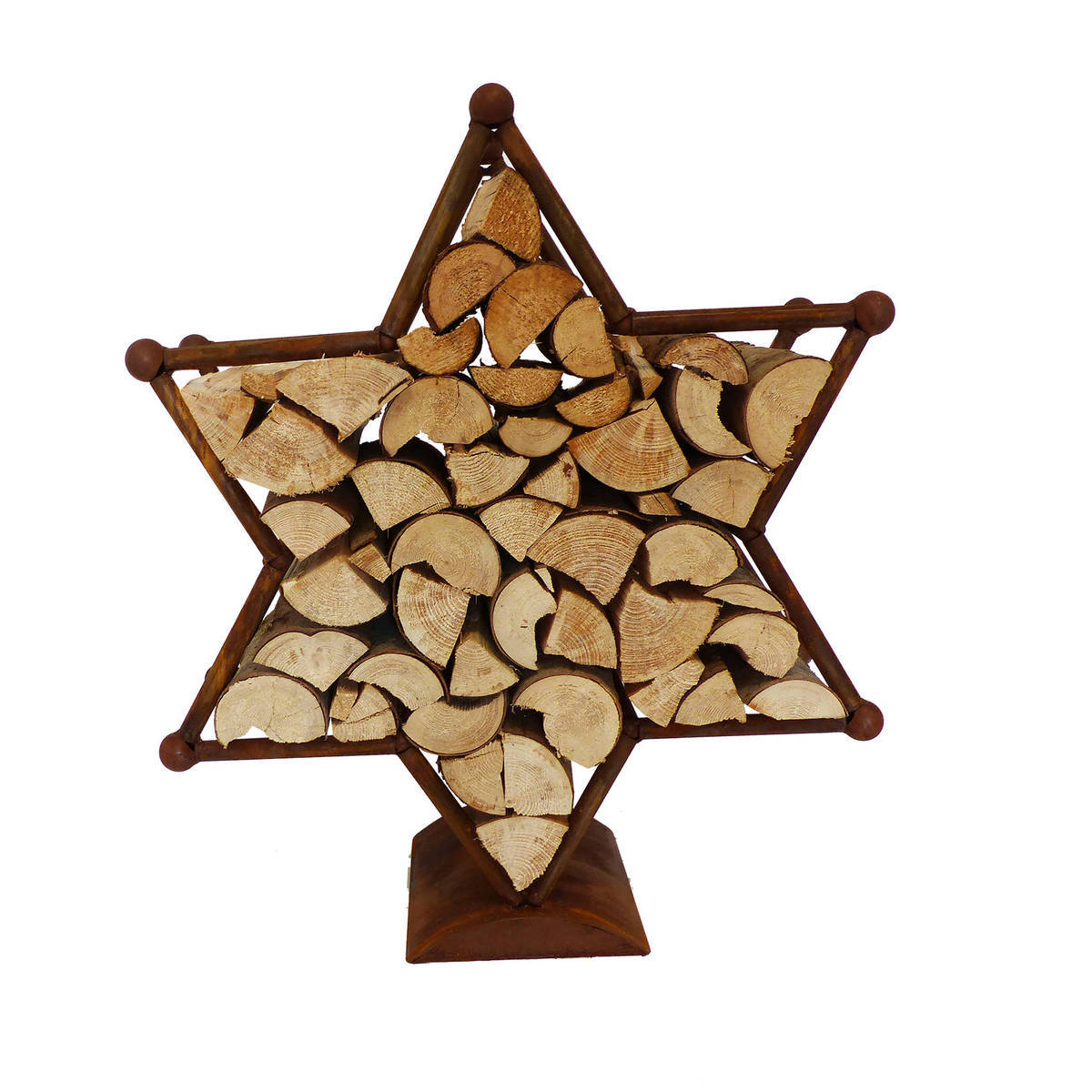 Etoile en métal rouillé, pour bois de cheminée, H. 85cm