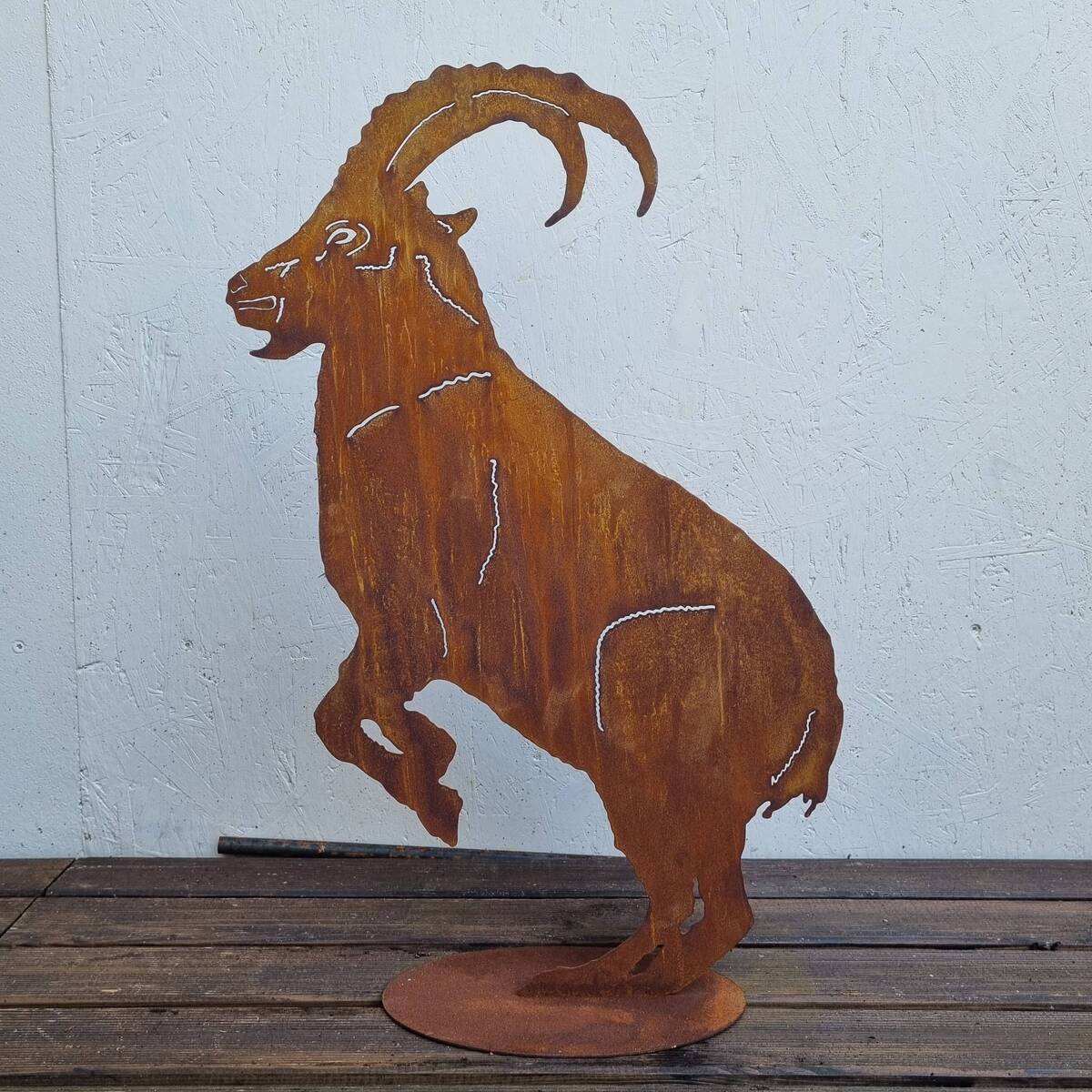 Bouquetin en fer rouillé, 65 cm