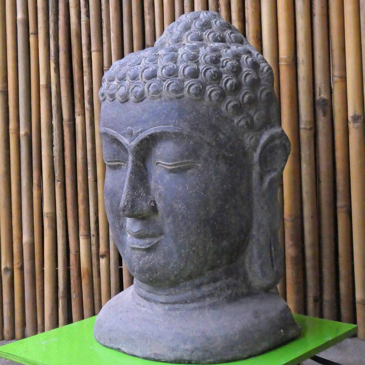 Masque de bouddha, en pierre agglomérée, 100 cm