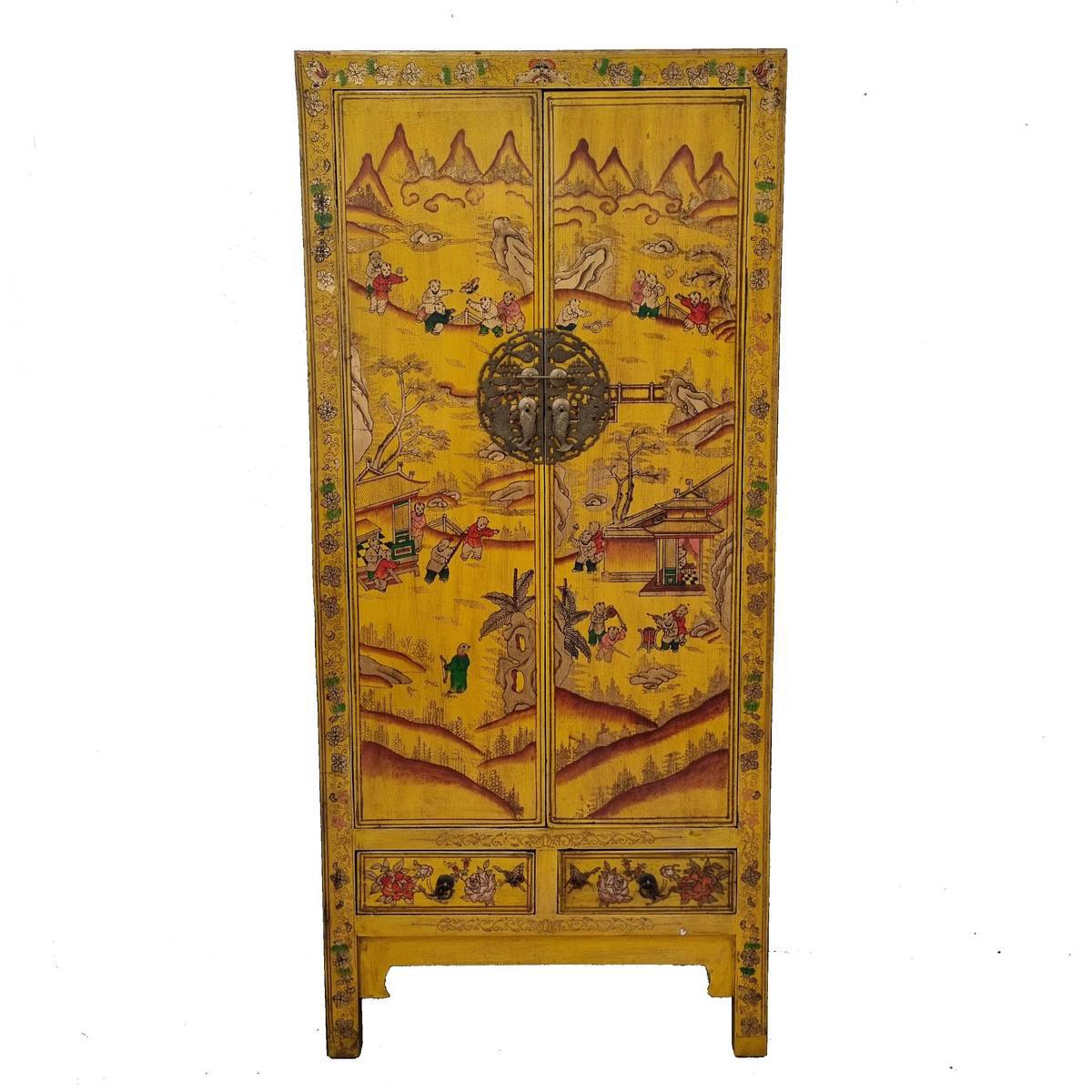 Wunderschöner chinesischer Schrank mit traditionelle Malerei