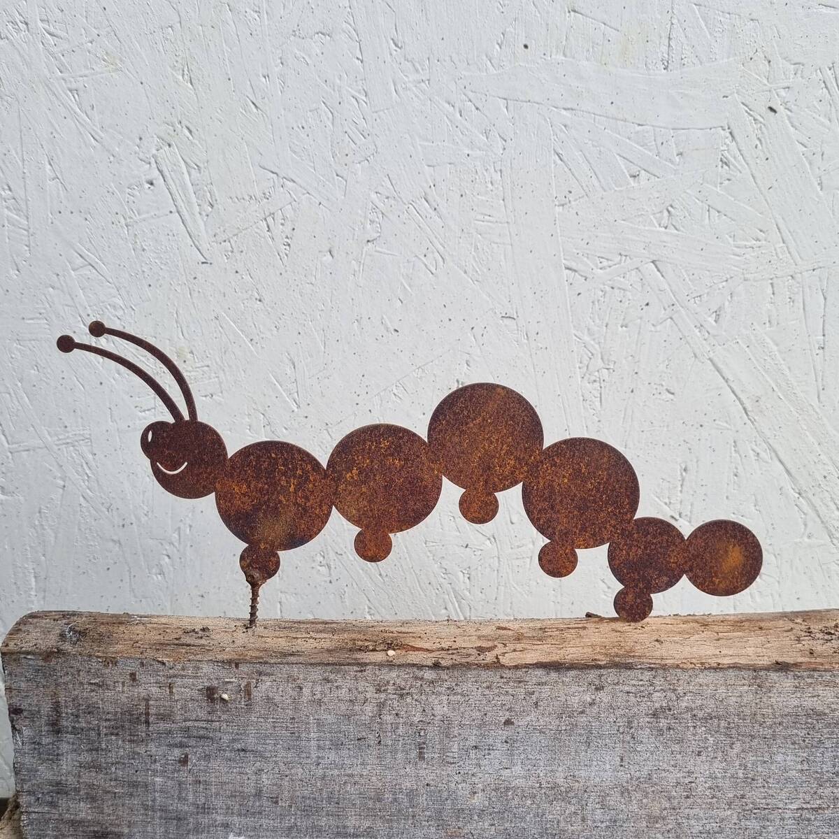 Gartenwurm aus Rosteisen, zum schrauben, 28 cm